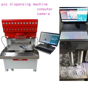 Máquina de microinyección plastisol con ordenador y cámara